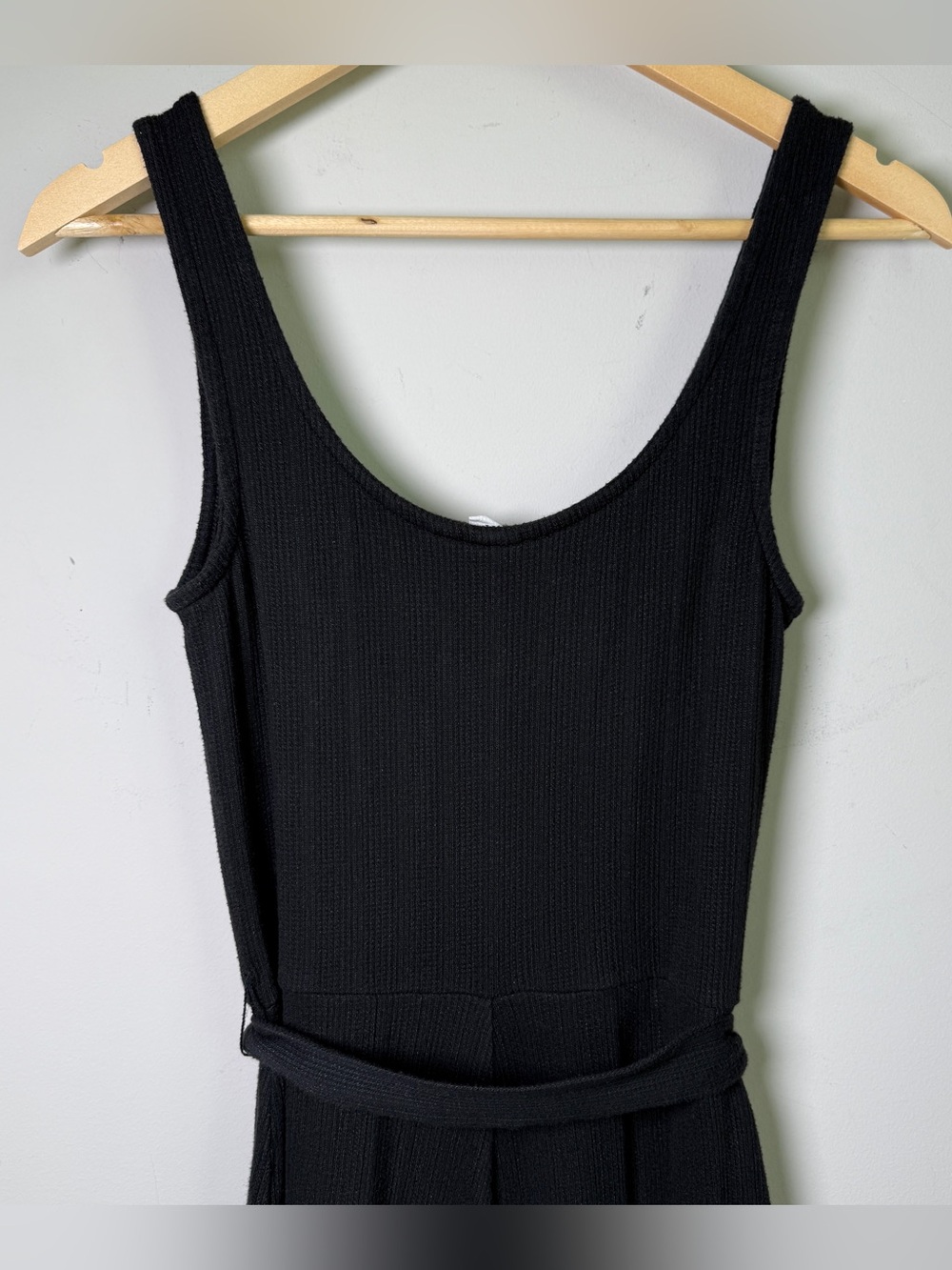 Gap Ribbed Belted Wide-Leg Romper | Size XS | Black | Vacation Cleangirl Lounge - Picture 5 of 11